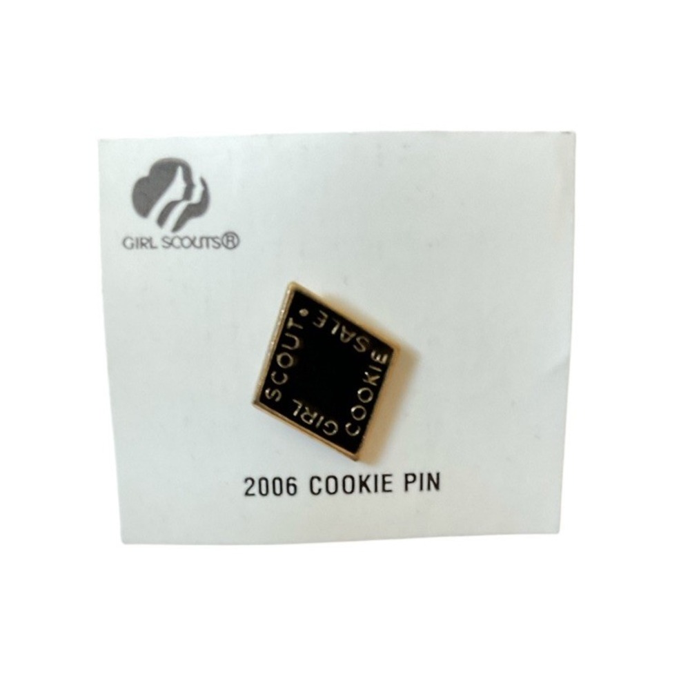 Girl Scout Cookie Sale 2006 Black Enamel Pin Vintage Brooch Pinback NEW